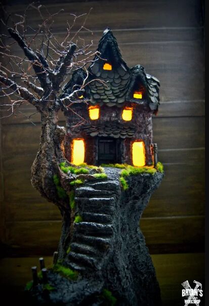 DIY paper clay haunted house
