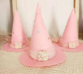 Pink felt mini witch hats