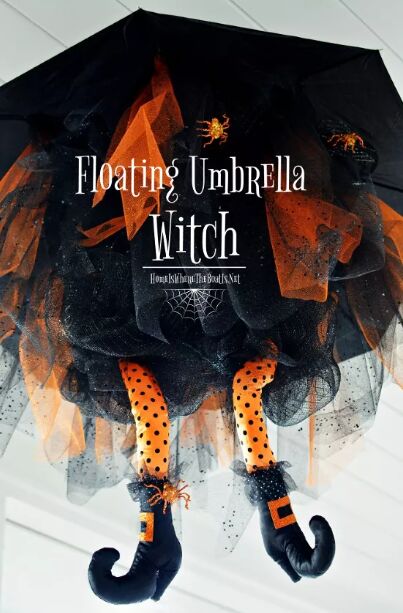 Floating umbrella witch