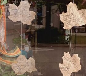 decoracin de ventanas con hojas de otoo, Hojas de oto o en el escaparate