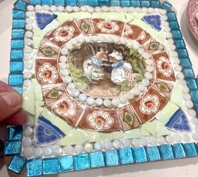 cmo hacer mosaicos con vajilla reciclada, Rellenar huecos