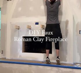 roman clay fireplace, Applying painter s tape