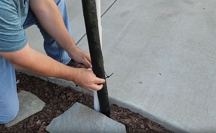 Zip tie pool noodle branches to the PVC pipes