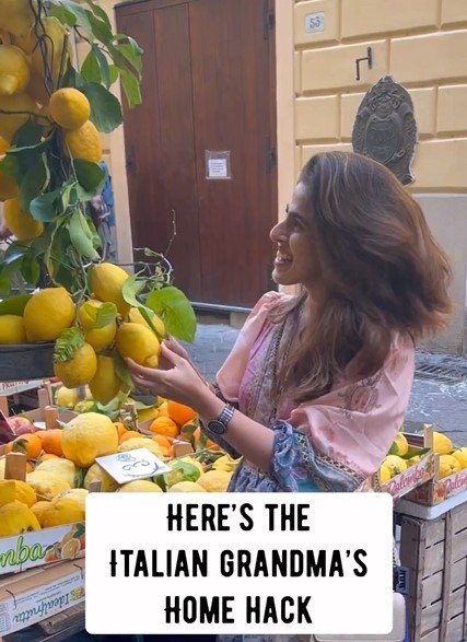 natural insect repellent, Gathering fresh lemon leaves