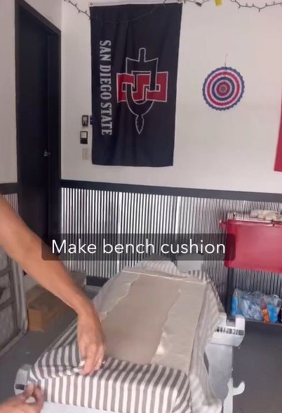 Making the bench cushion