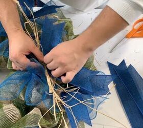 Working in the ribbon and raffia