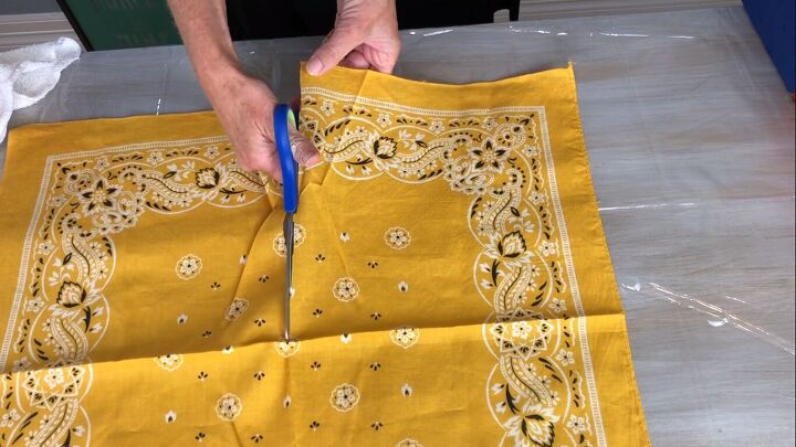 Cutting a bandana