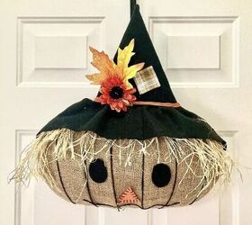 DIY scarecrow face wreath