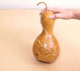 gourd decorating ideas, Creating a vine design with hot glue
