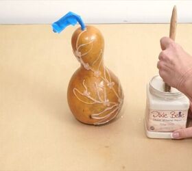 gourd decorating ideas, Painting the gourd white