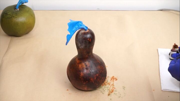 gourd decorating ideas, Copped dyed gourd