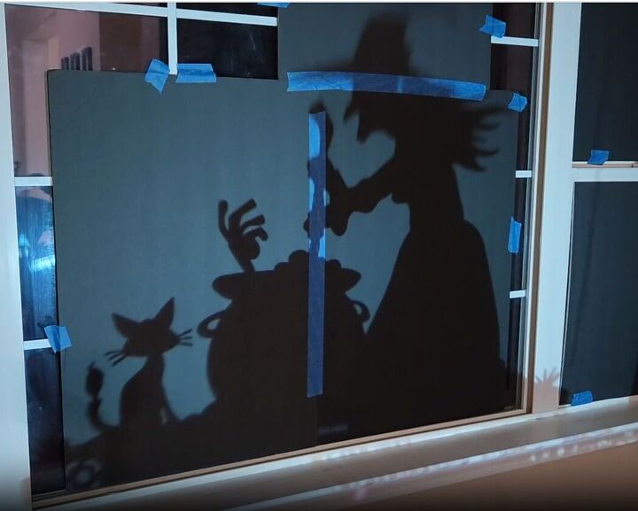 Easy DIY Halloween window decor with projector