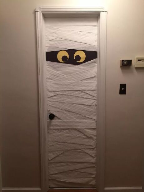 Toilet door mummy