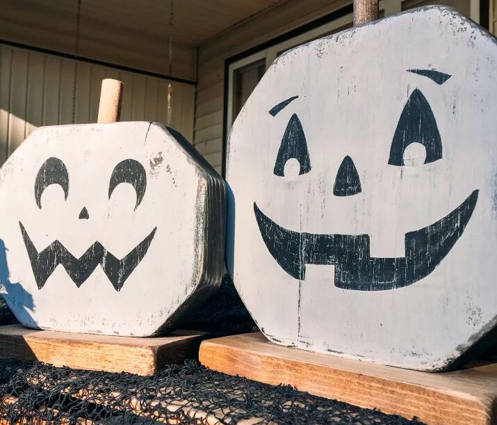 Scrap wood pumpkins