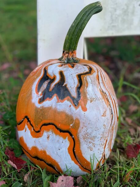 Hydro-dipped pumpkins