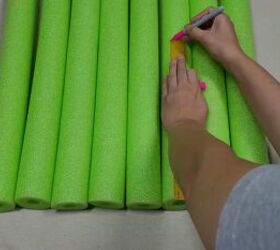 Measuring the pool noodles
