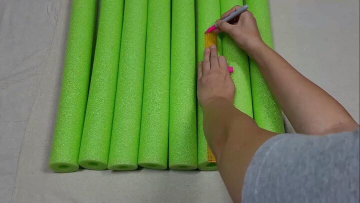 Measuring the pool noodles