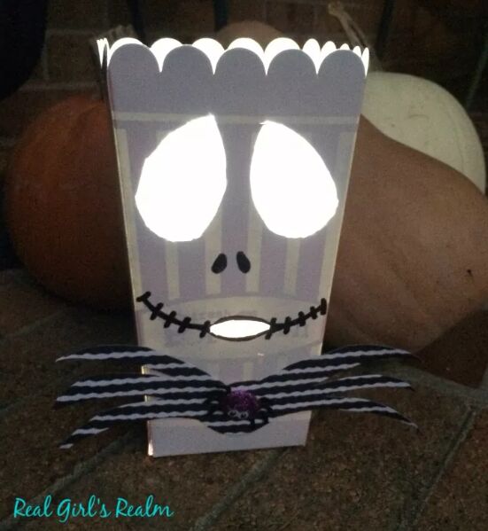 Popcorn box Jack Skellington luminary