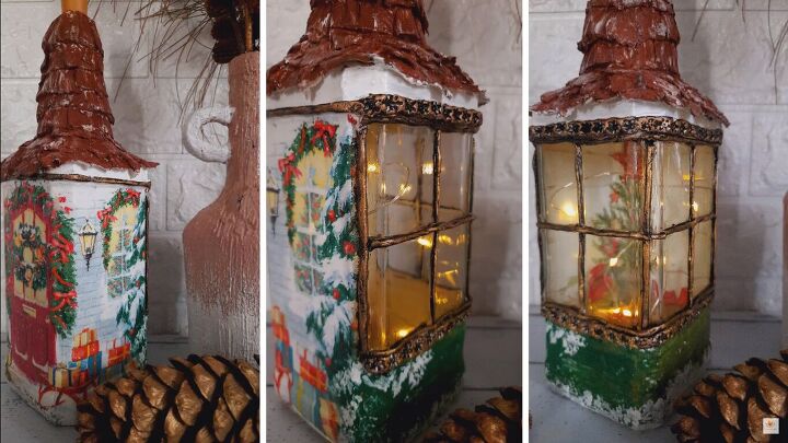 diy christmas lantern ideas, Christmas bottle lantern