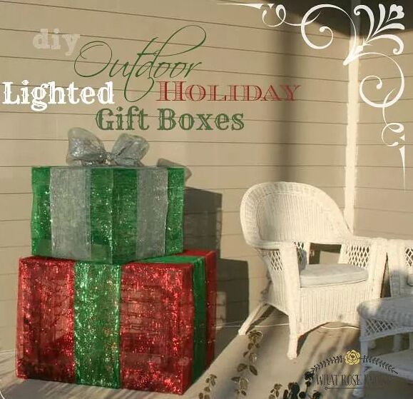 DIY lighted Christmas boxes