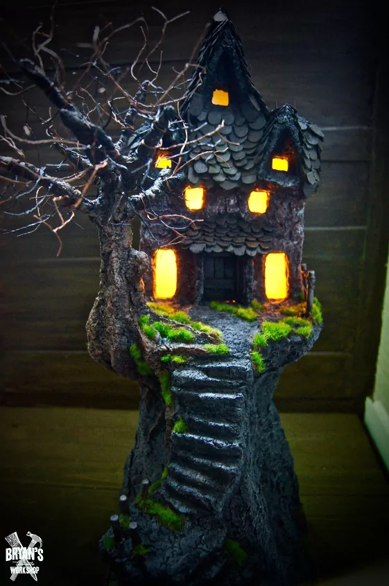 How to Make a Spine-Chilling Light-Up Paper Clay Haunted House