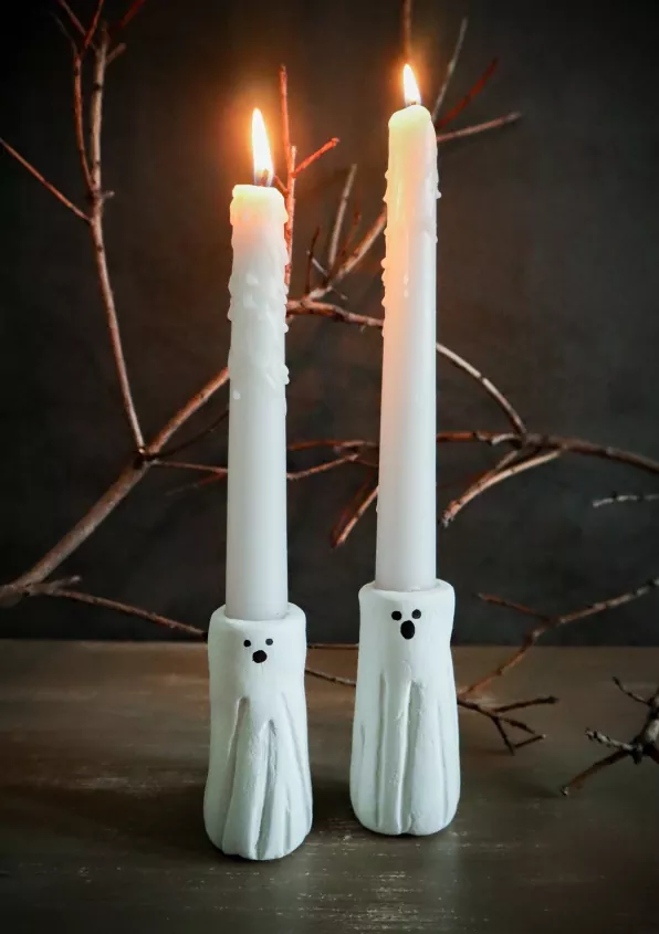 How to Craft Charming Clay Ghost Candle Holders for Halloween Decor