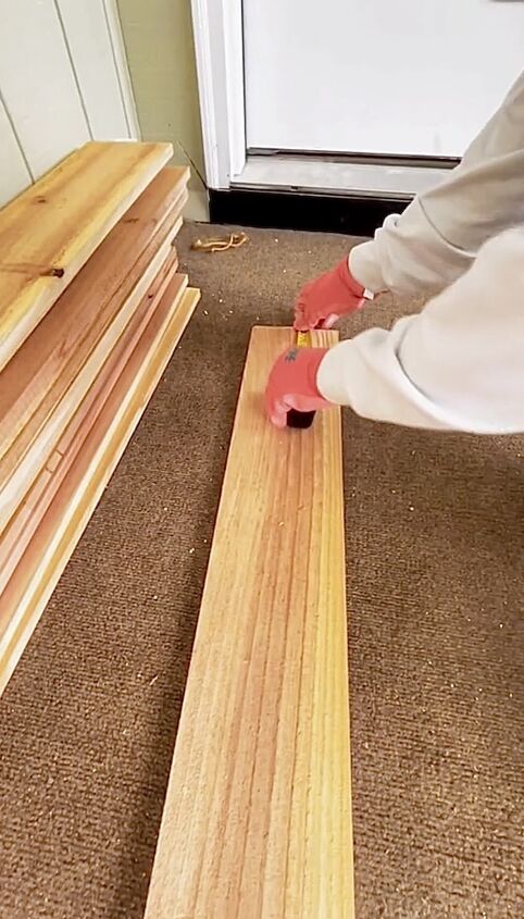 Measuring the boards, ready to cut