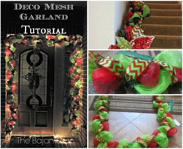 diy christmas garland ideas, DIY deco mesh garland