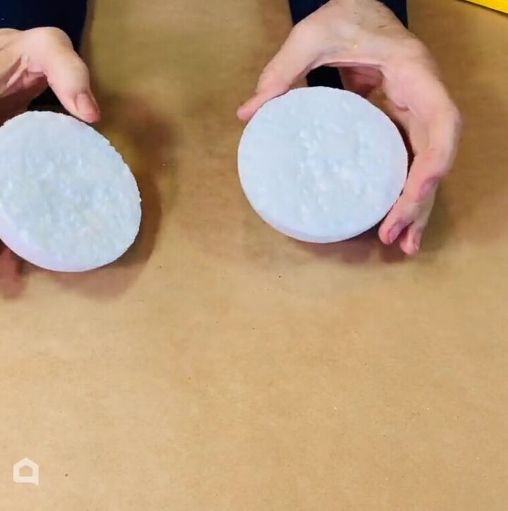 Styrofoam ball cut in half
