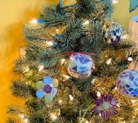 DIY Christmas ornaments on a tree