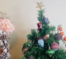 DIY painted Christmas ornaments on a tree