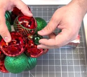 Gluing smaller ornaments in the gaps