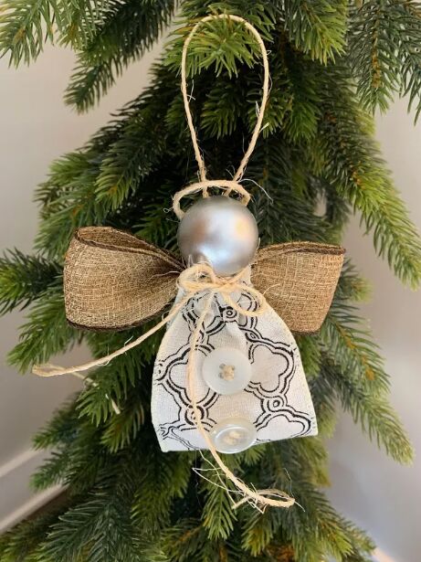 DIY ribbon angel ornament