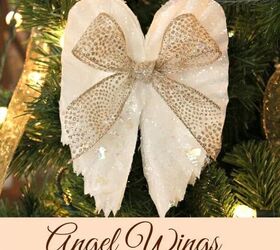 DIY coffee filter angel wings ornament