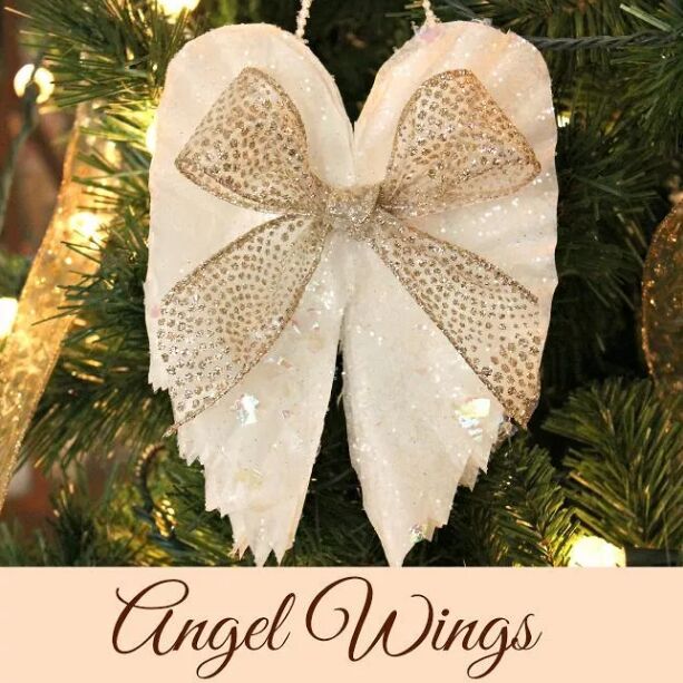 DIY coffee filter angel wings ornament