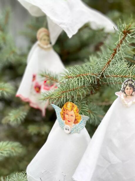 DIY handkerchief angel ornaments