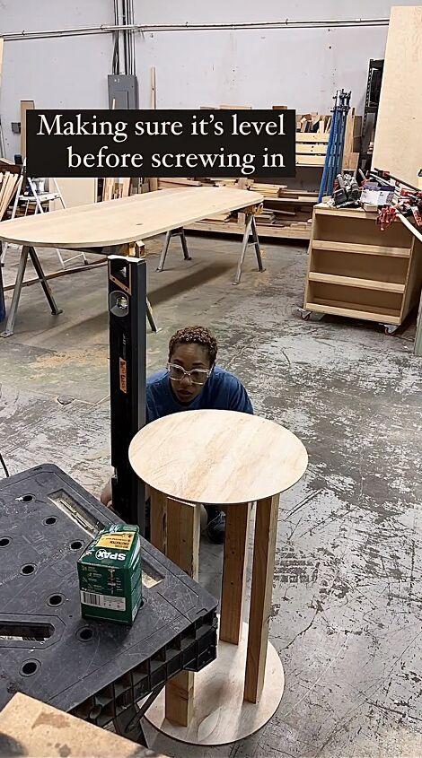 diy fluted side table, Ensuring level placement