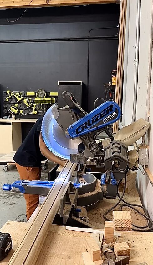 diy fluted side table, Cutting the half rounds