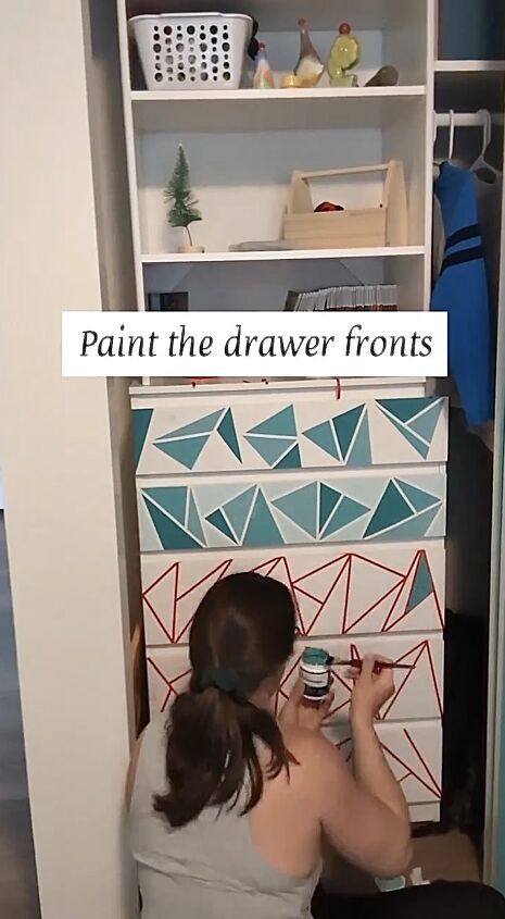 diy dresser makeover, Creating designs with painter s tape