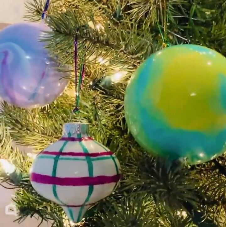 DIY paint-filled Christmas ornaments