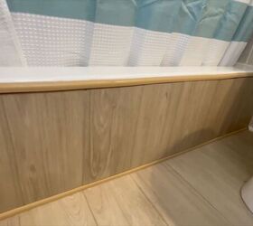 Vinyl plank bathtub surround