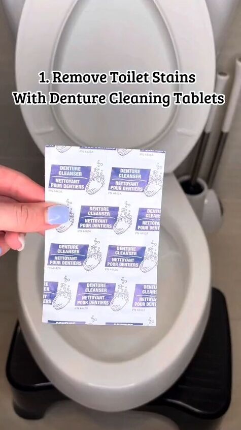 Using denture tablets to clean a toilet