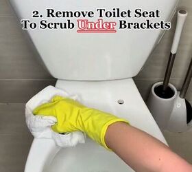 Cleaning under the toilet seat