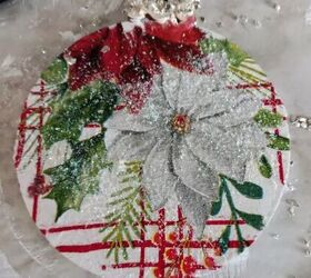 DIY glitter decoupage ornaments