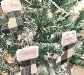 DIY check stocking ornaments