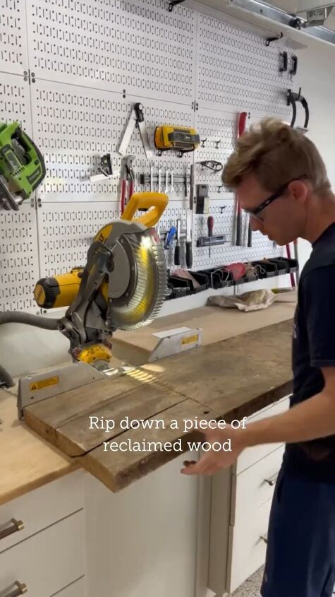 diy console table, Ripping down the wood