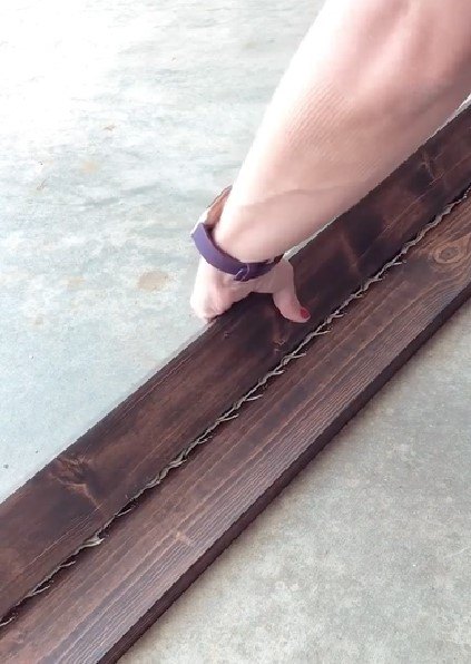 diy picture ledge, Gluing the picture ledge pieces