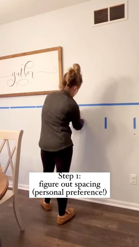 diy board and batten wall, Measuring the spacing for the paneling