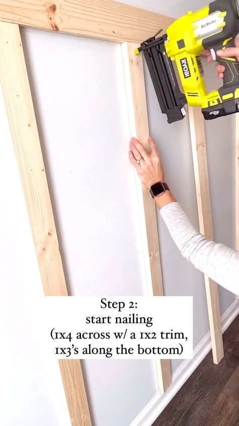 diy board and batten wall, Nailing the vertical boards