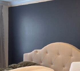bedroom refresh, Painting the bedroom wall navy blue